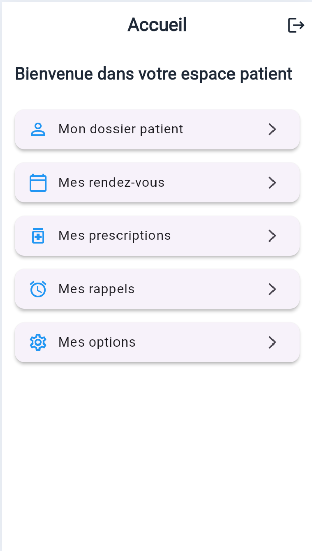 HealthNorth Mobile - maquette écran de connexion