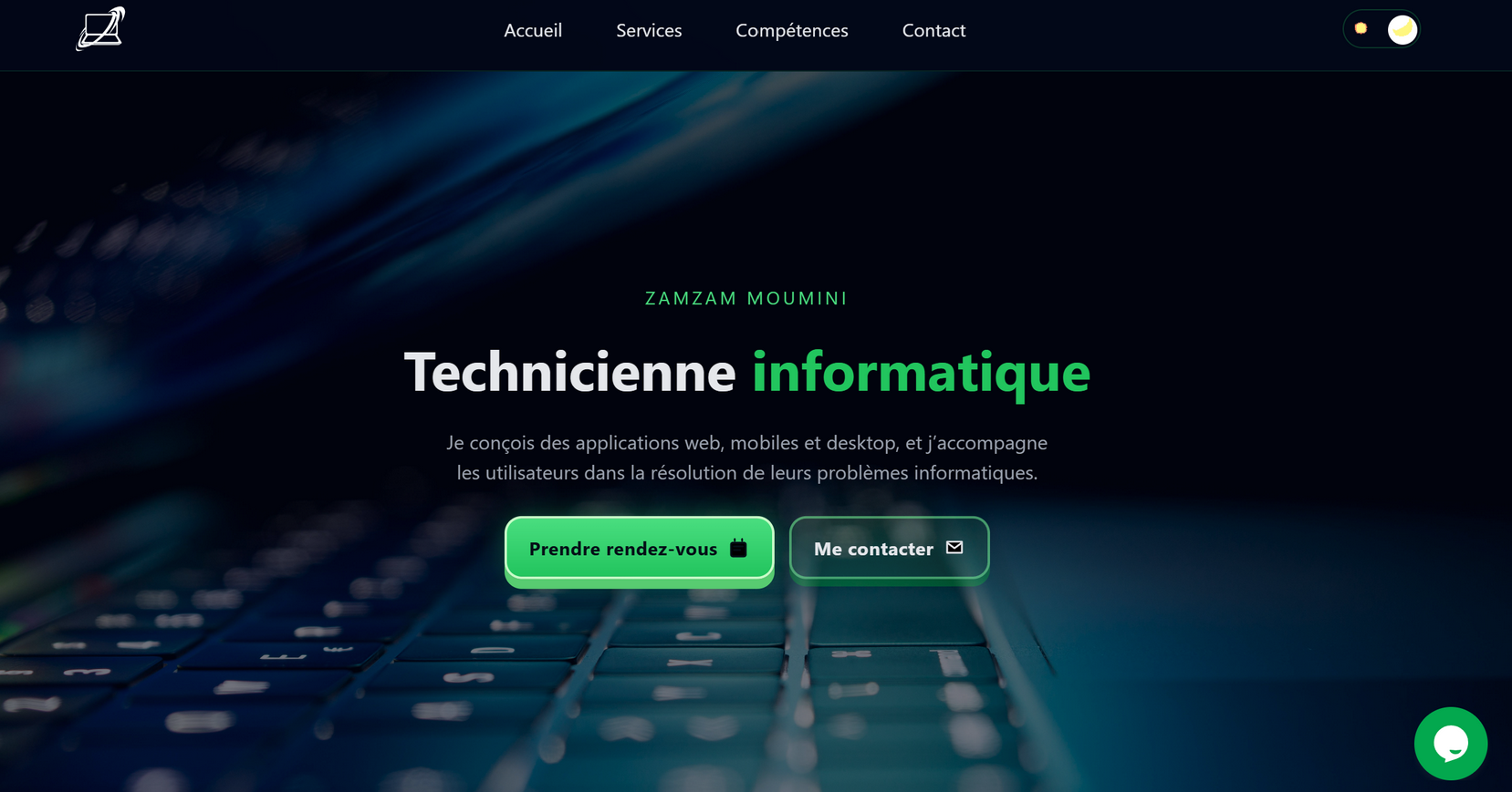 Site web de support et intégration d’un chatbot
