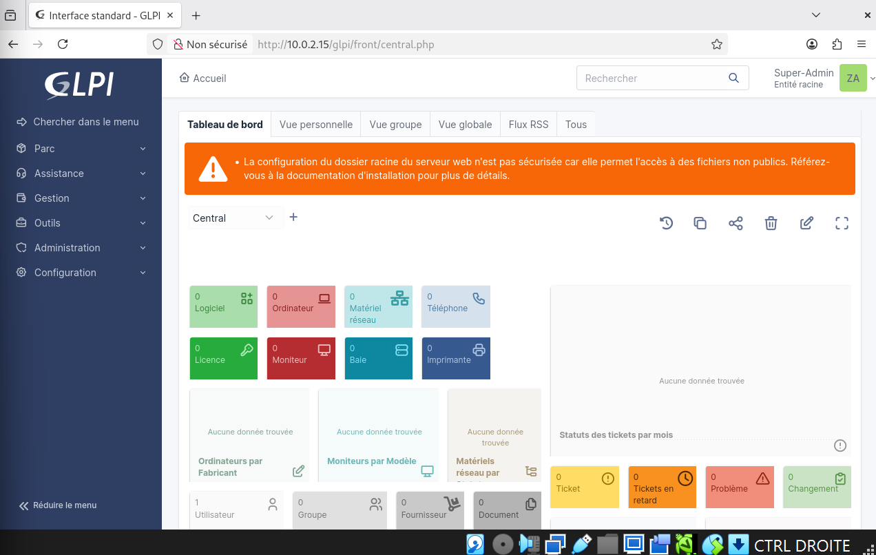 Installation et configuration de GLPI
